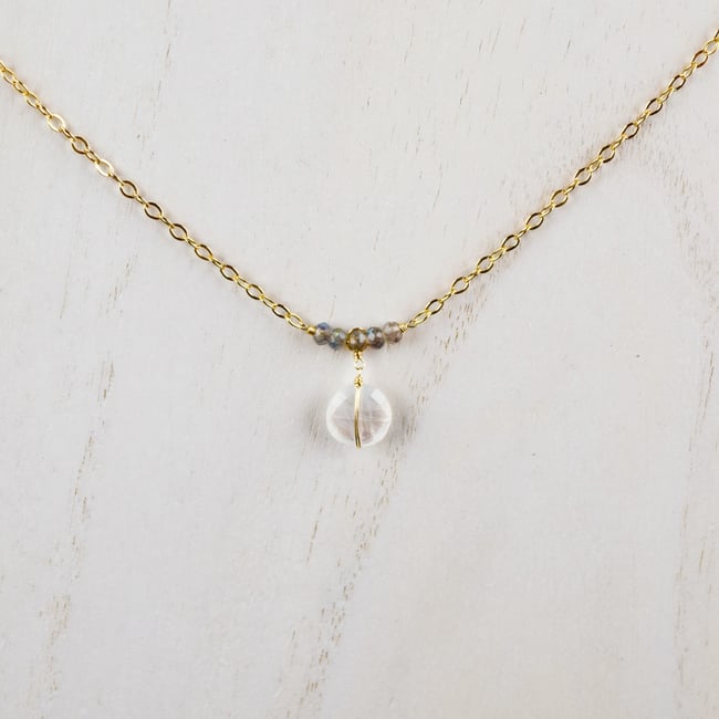 Labradorite + Rainbow Moonstone Combo Necklace