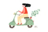 Lady Riding a Vespa • print