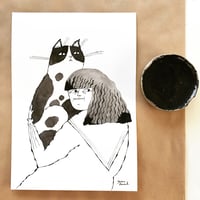 Image 2 of A girl holding her cat • ORIGINAL