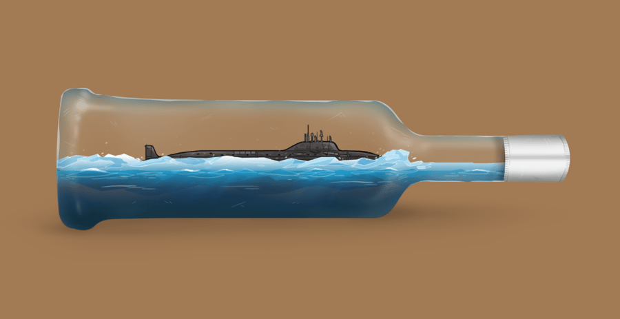 Image of Ship in a bottle V10 "LS Bergonzi" 