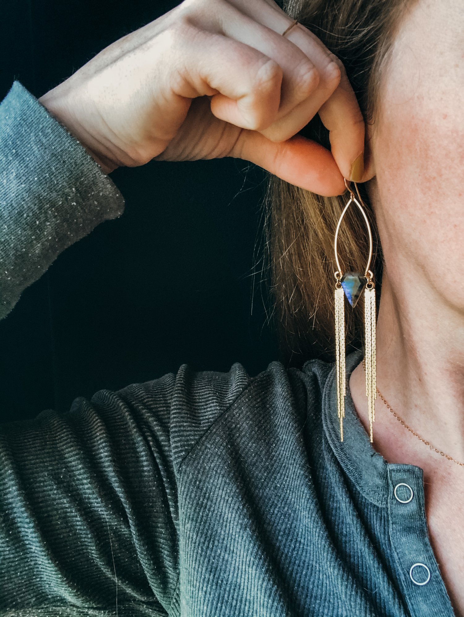 Image of Labradorite Drizzle Dangles