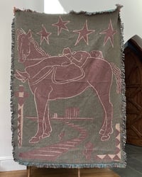 GIRL ON HORSE BLANKET