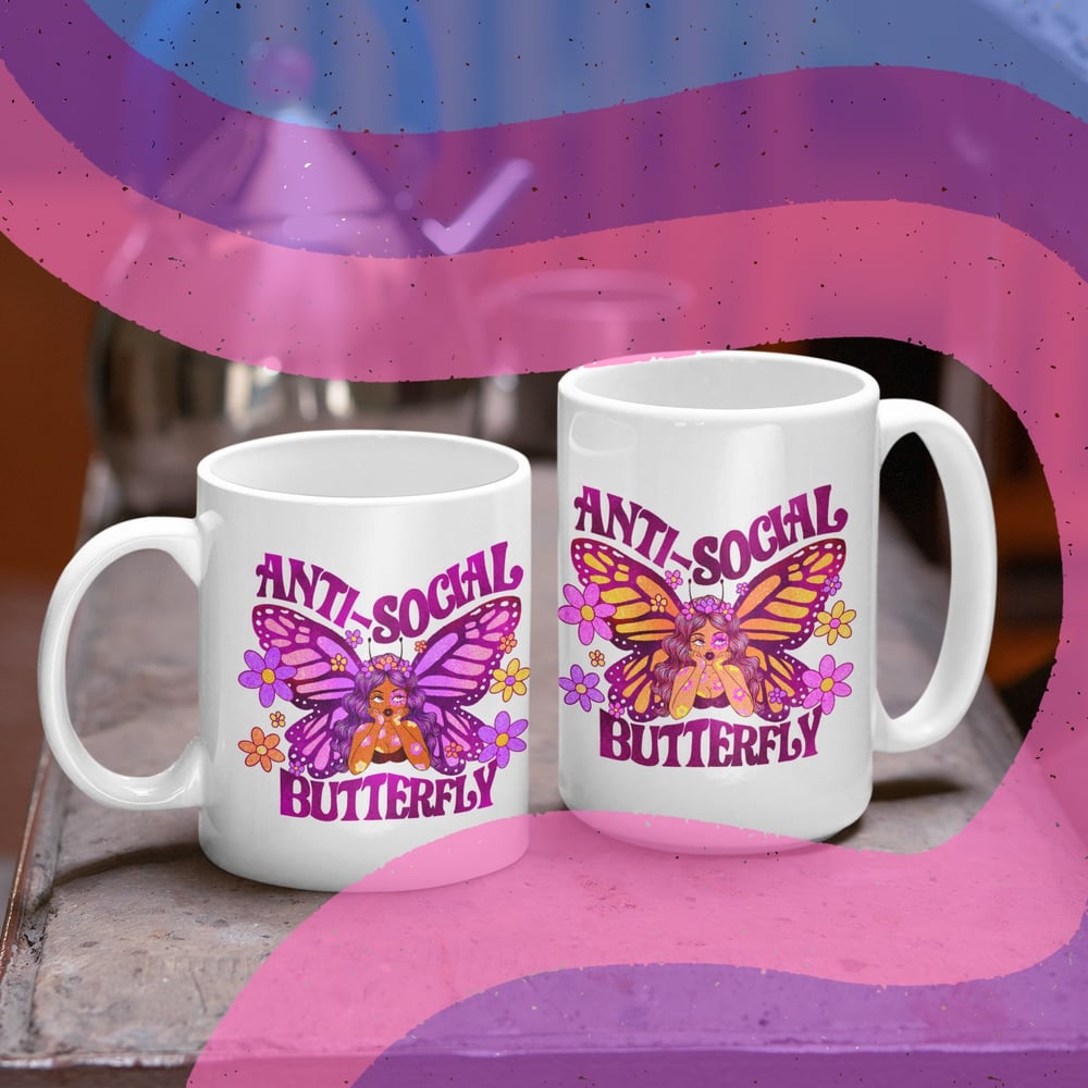 Image of ANTI-SOCIAL BUTTERFLY MUG