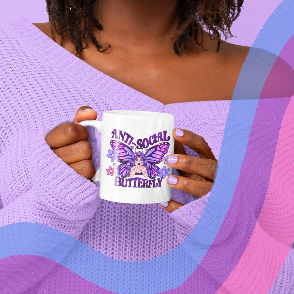 Image of ANTI-SOCIAL BUTTERFLY MUG