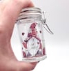 Ladybug Gnome Stash Jar - clear