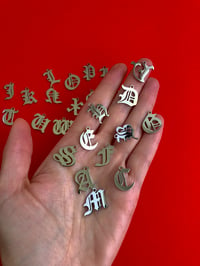 Image 5 of OLD ENGLISH SILVER LETTER PENDANT ON CHAIN