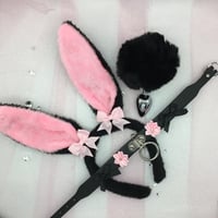 Black/Pink Butt Plug PetPlay Set 