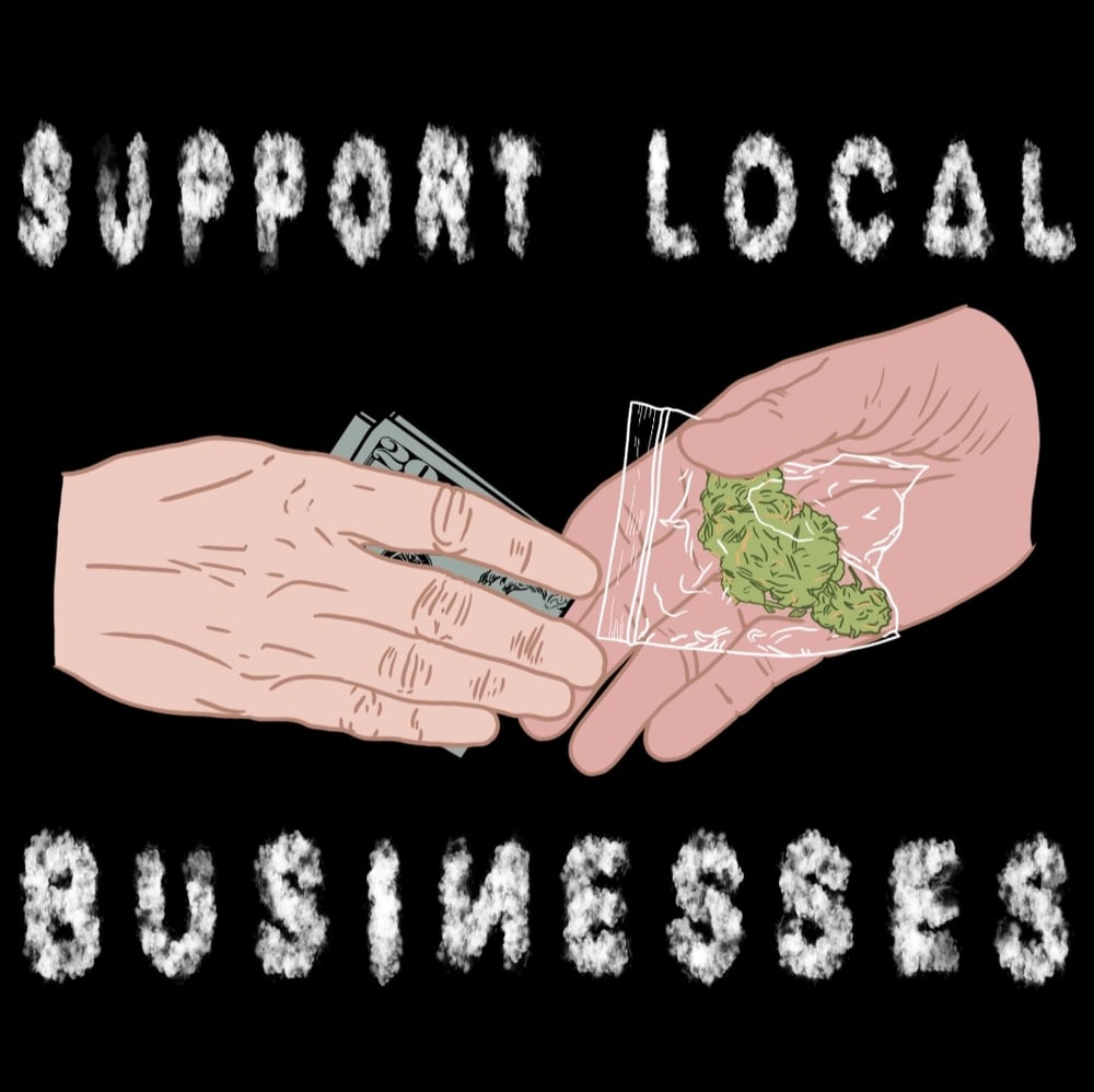 Image of SUPPORT LOCAL BUSINESSES T SHIRT 2 SMALL
