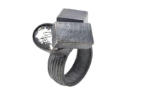 Image 1 of Contemporary Cocktail ring. Tourmaline quartz in an oxidised silver