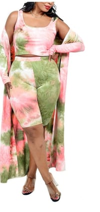 Image 3 of Phenomenal woman 3pc tie dye short set 