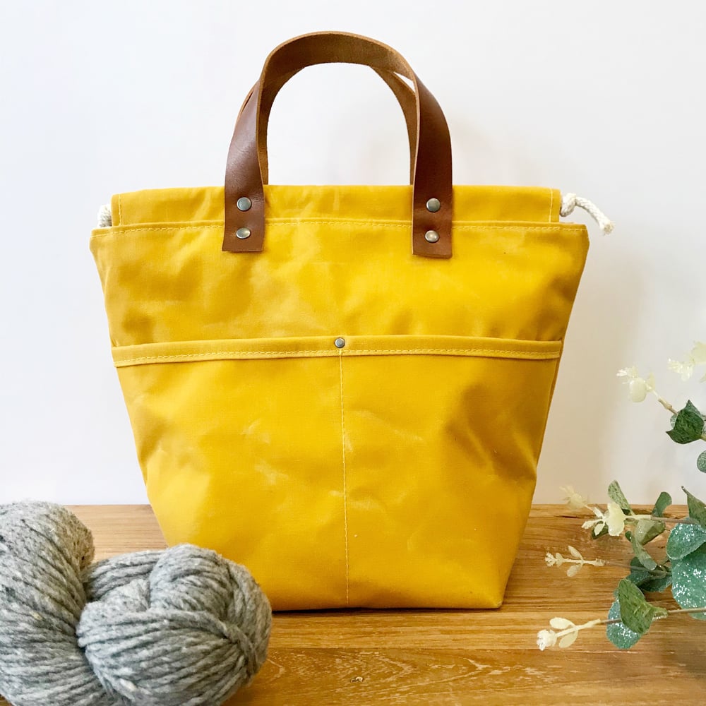 Nevertheless She Knitted Project Bag Natural/Brick | Nerdbirdmakery