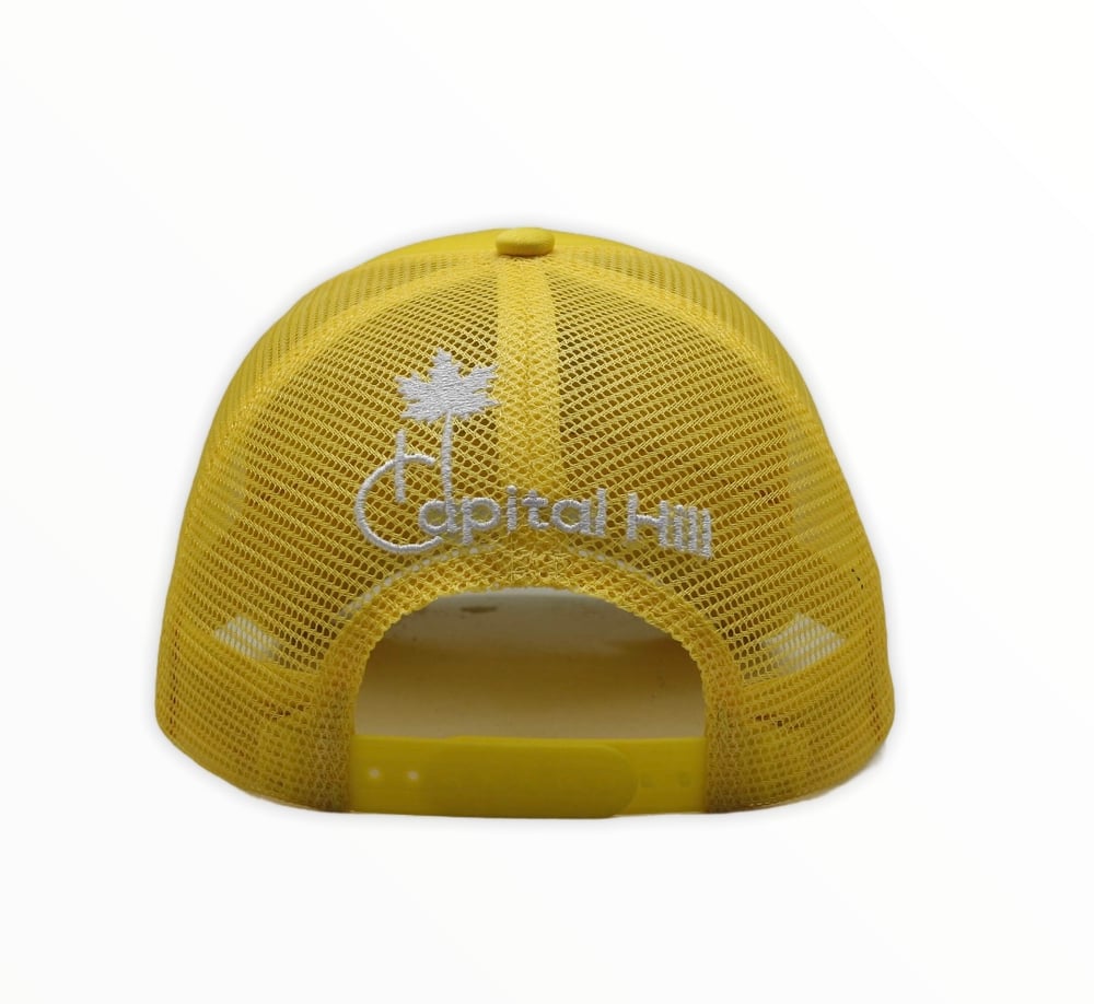Image of Poppy limited edition Yellow Trucker hat