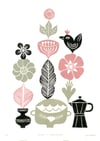 Aromas & (des)Temperos • Linocut Print
