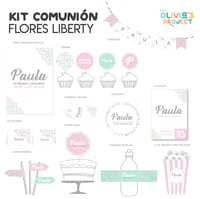 Kit de Comunión Flores Liberty Impreso