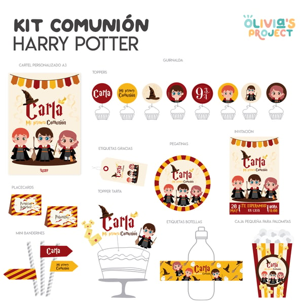 Image of Kit de Comunión Harry Potter Impreso