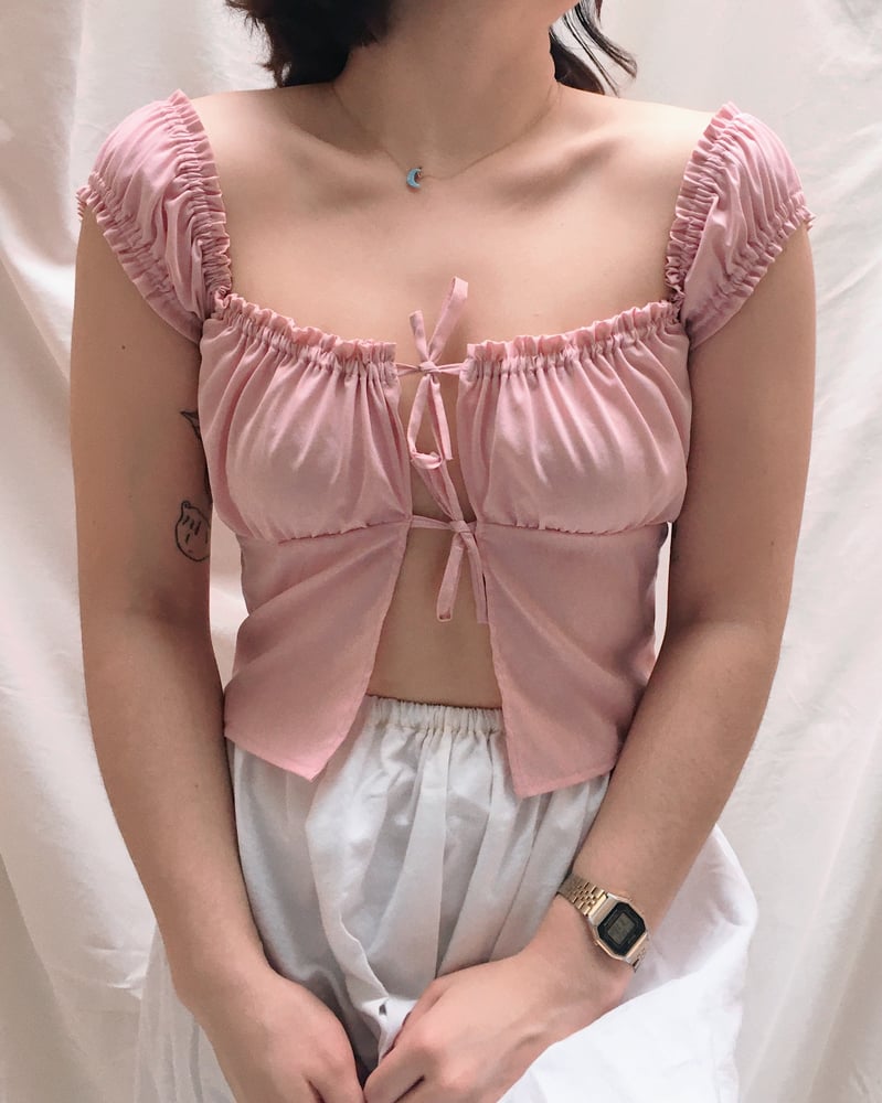 Image of Milkmaid Top - Pink