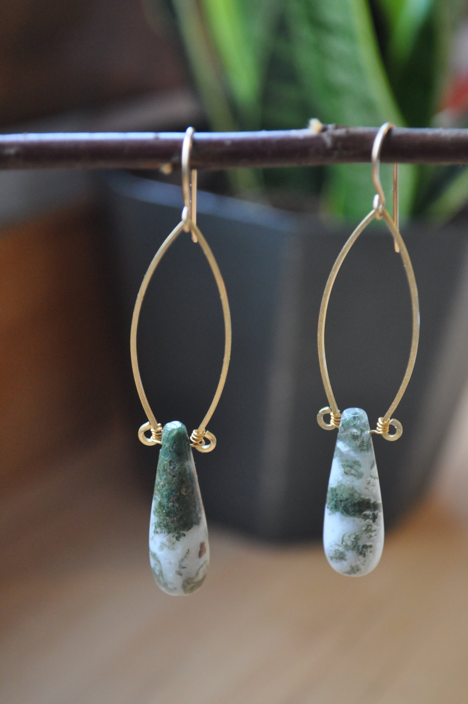 Image of One of a Kind Moss Agate Drops