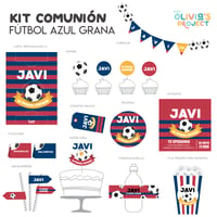 Kit de Comunión Fútbol Azul Grana Impreso
