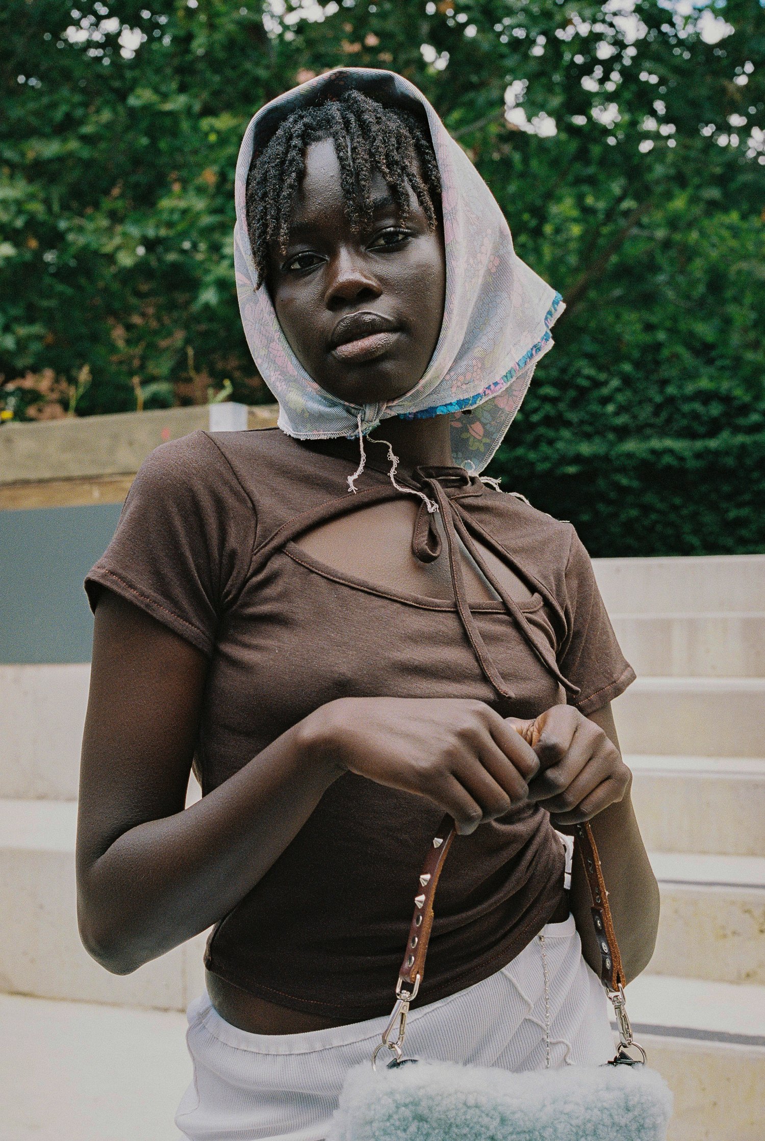 Image of No. 10 / Choker Baby Tee - Choccy