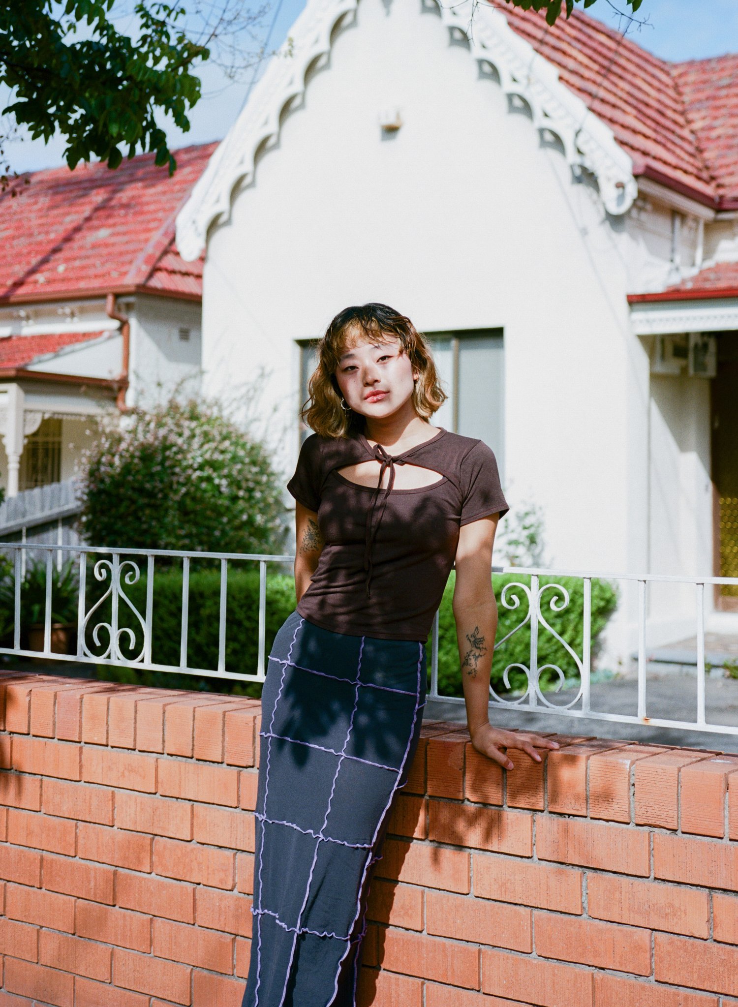 Image of No. 21 / Grid Mesh Skirt - Asphalt