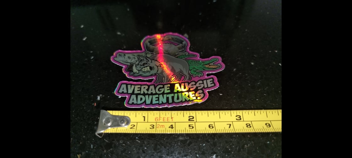 Image of Small Holographic Average Aussie Adventures Sticker