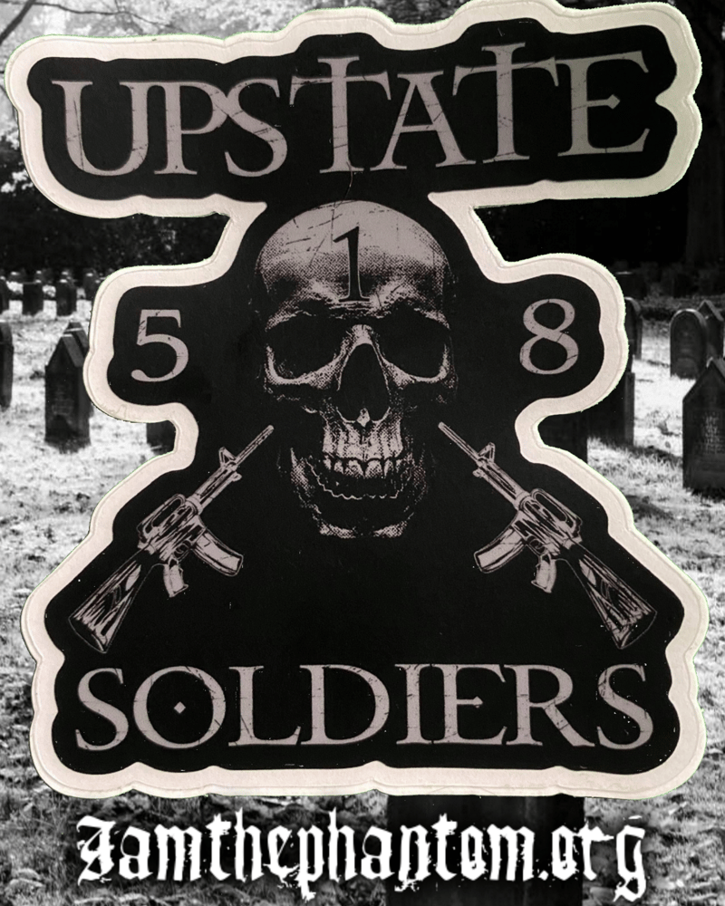 Image of 518 Skull And Guns Clear Sticker 
