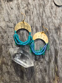 Image 2 of Turquoise YEM beaded earrings