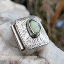 Image 3 of Vintage Rectangular Sterling Silver Pill / Trinket Box with Damele Turquoise 