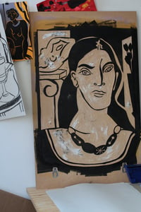 Image 4 of Ambar - Woodcut print - limited edition 50x70cm/10,6x27,5 inches