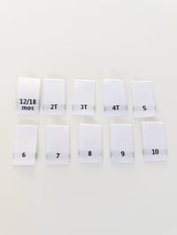 Numerical Woven Size Tags