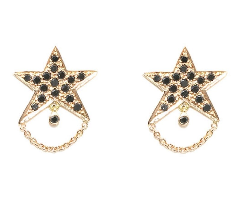 Image of Unhada 18kt and Black Diamonds Star Studs 