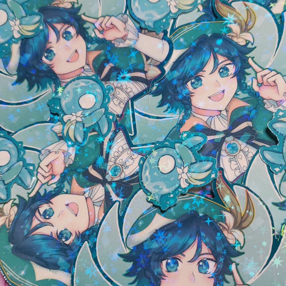 Image of Genshin Impact Holographic Stickers: Monstadt Characters 