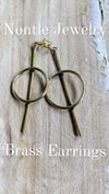 Brass Earrings Circle 