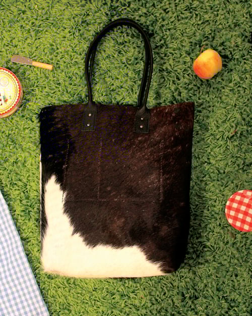Image of Tall Hairy Cowhide Tote 2