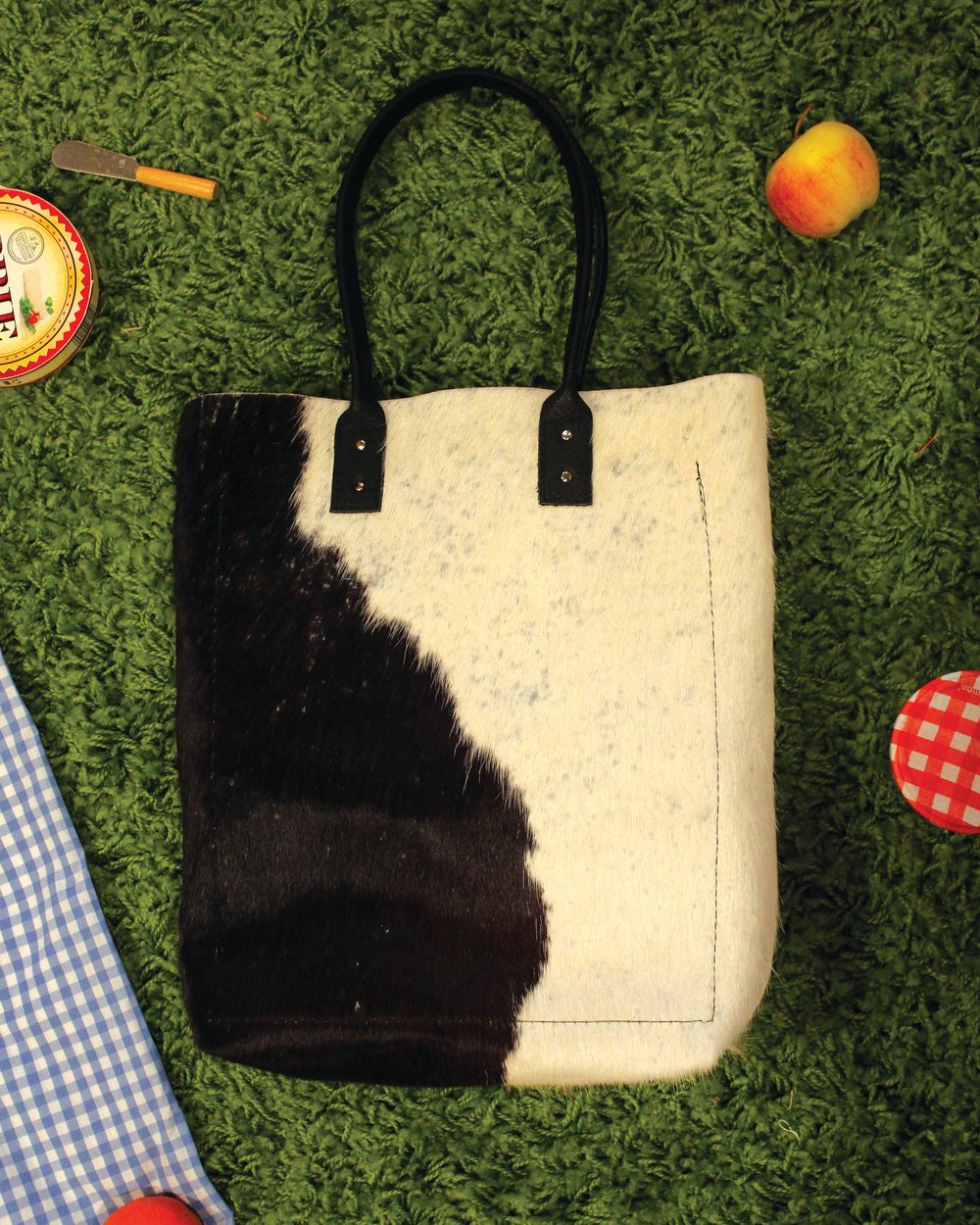 Image of Tall Hairy Cowhide Tote 2