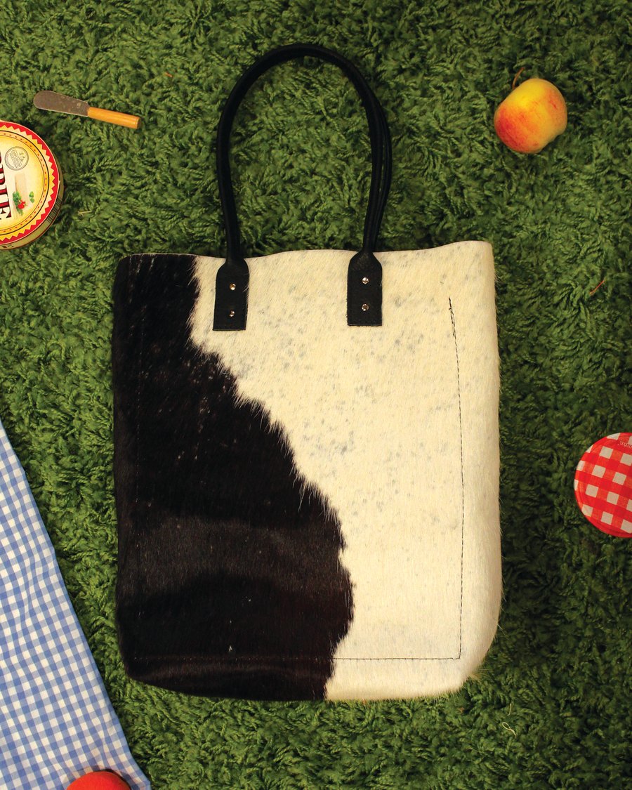 Image of Tall Hairy Cowhide Tote 2