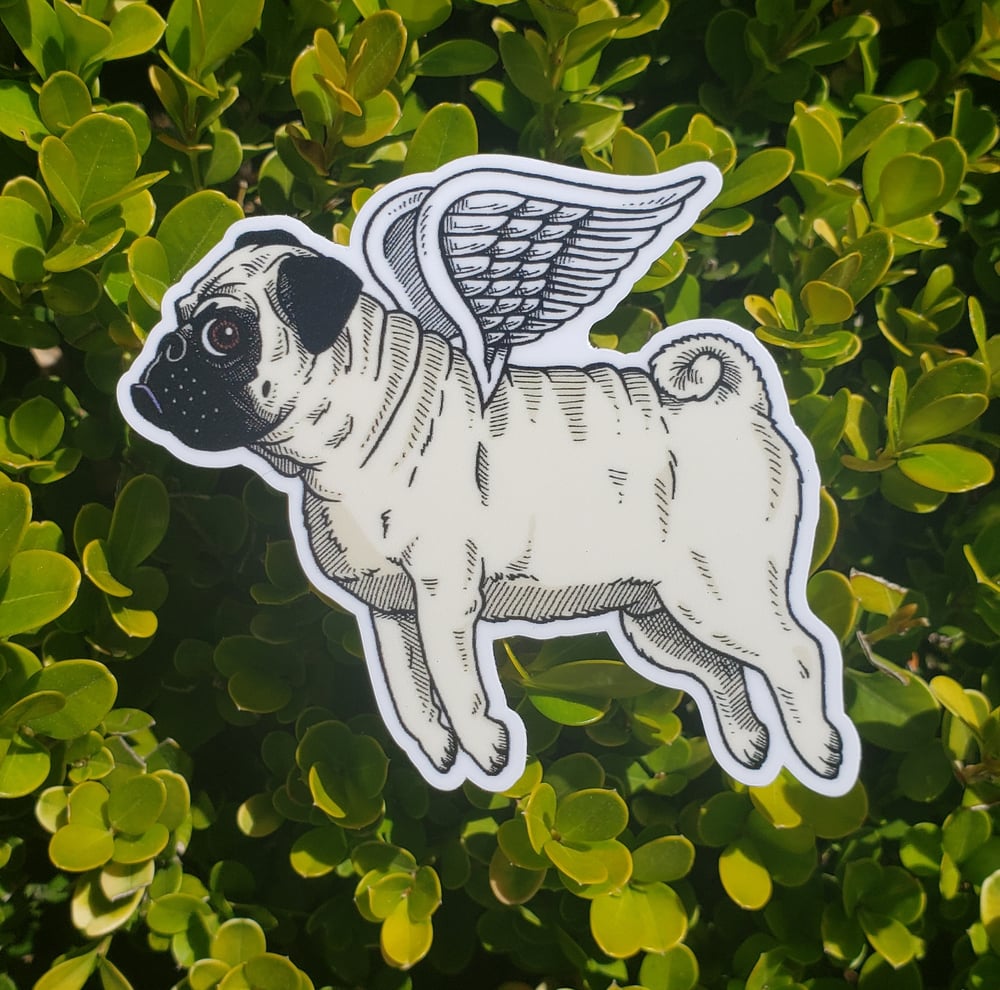 Flying Pug 3" Vinyl Sticker