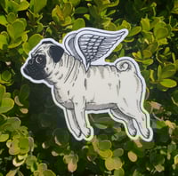 Image 2 of Flying Pug 3" Vinyl Sticker 