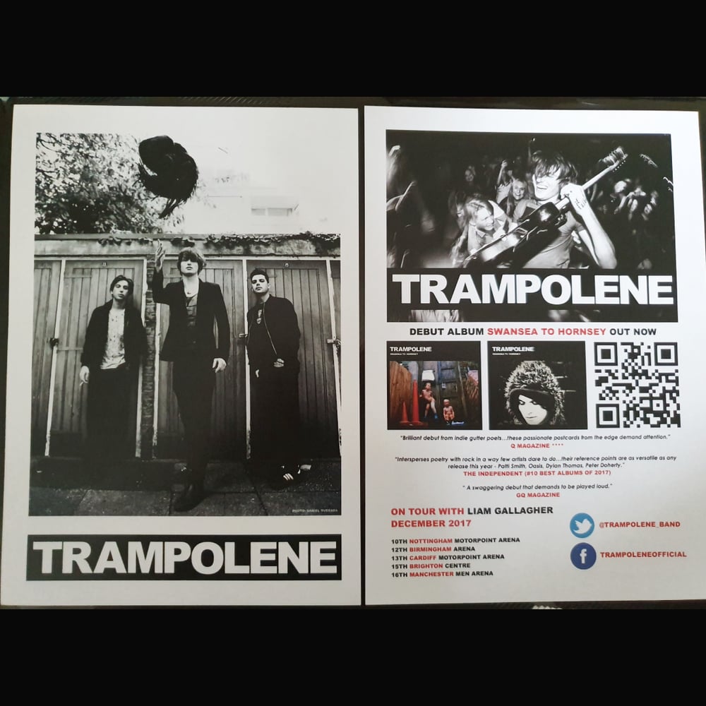 Image of TRAMPOLENE double sided A5 mini poster/flyer from 2017