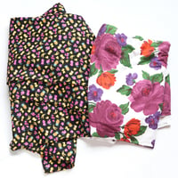 Image 2 of floral flowers mauve magenta 3T vintage fabric courtneycourtney dress short sleeve gathered hem