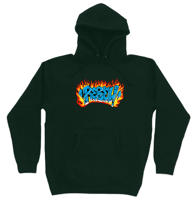 REBEL! Green 9.5oz hoodie