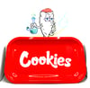 Cookies Large 11” X 7” X 2” Metal Rolling Tray no lid 