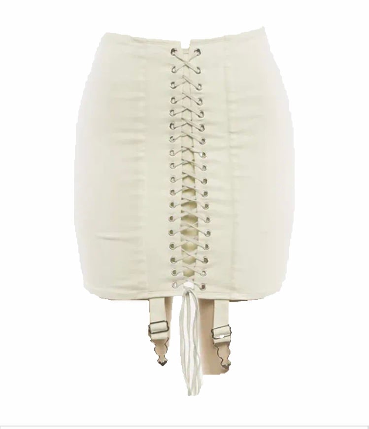 Image of LACE UP SKIRT