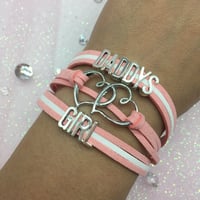 Daddy’s girl bracelet pink/White 