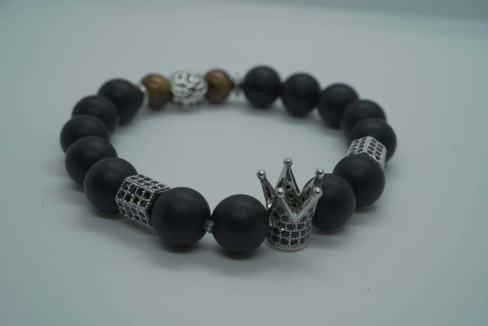 Matte Onyx 10mm & Tigers eye King & Queen クラウン