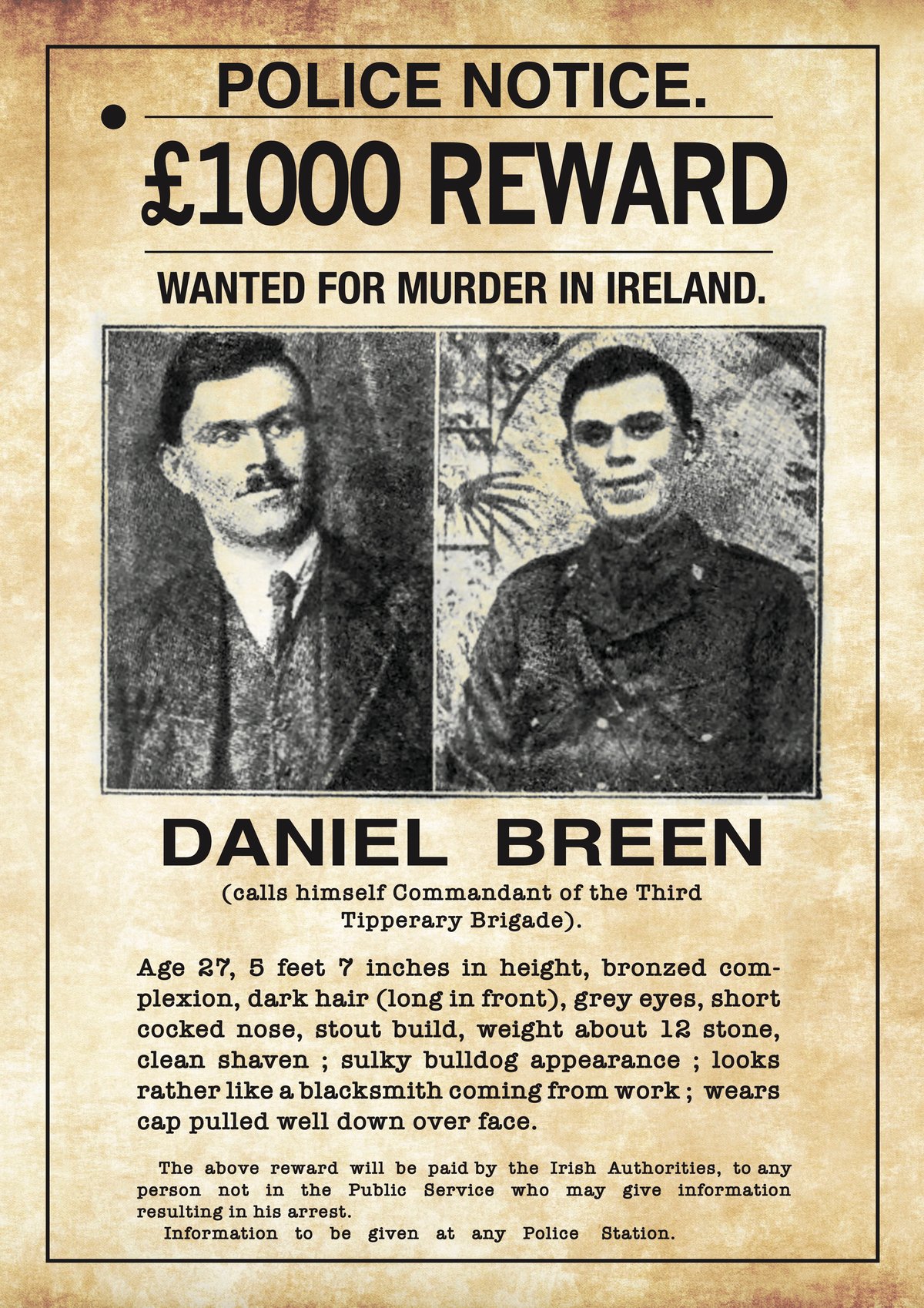 Image of Dan Breen Wanted Poster 