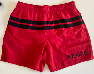 Image of RED AND BLACK STRIPE KEARVE SHORTS