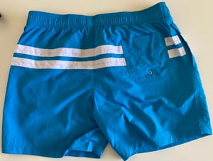 Image of BLUE AND WHITE STRIPE KEARVE SHORTS