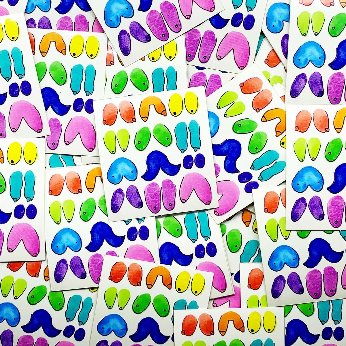 Rainbow Boobs Sticker Pack | Coral Seas Crafts