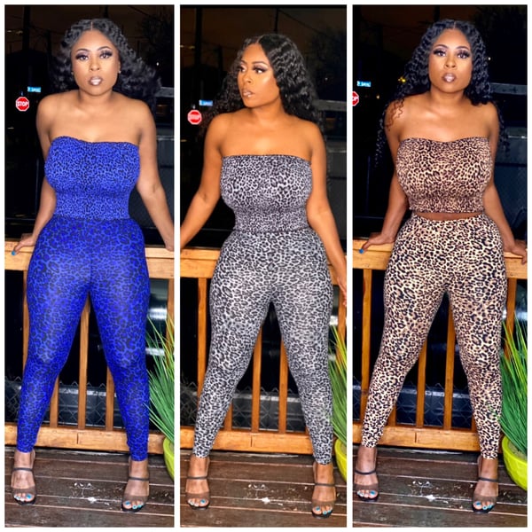 Image of Cheetah crop top set 
